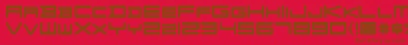 フォントFZGXVenueFont Regular – 赤い背景に茶色の文字