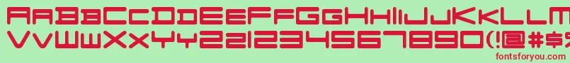 FZGXVenueFont Regular Font – Red Fonts on Green Background