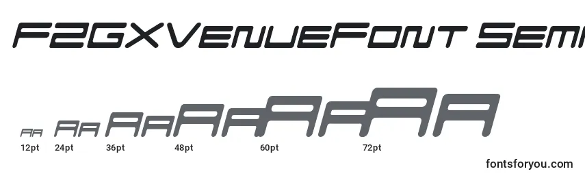 FZGXVenueFont SemiLightOblique Font Sizes