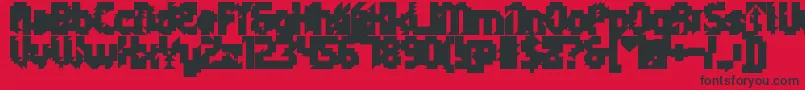 Fonte 5metrikBlackAlien – fontes pretas em um fundo vermelho