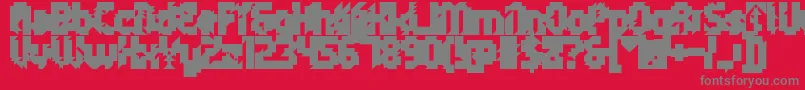 5metrikBlackAlien-Schriftart – Graue Schriften auf rotem Hintergrund