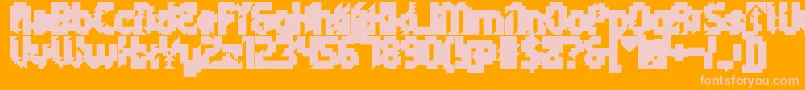 5metrikBlackAlien Font – Pink Fonts on Orange Background