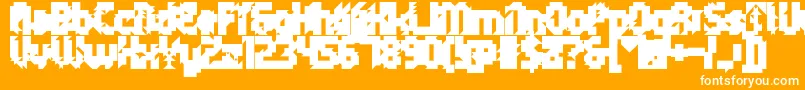 5metrikBlackAlien-fontti – valkoiset fontit oranssilla taustalla