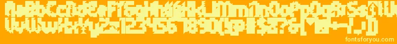 Czcionka 5metrikBlackAlien – żółte czcionki na pomarańczowym tle