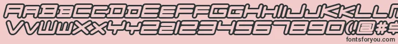 FZGXVenueFontOutlines Oblique-fontti – mustat fontit vaaleanpunaisella taustalla