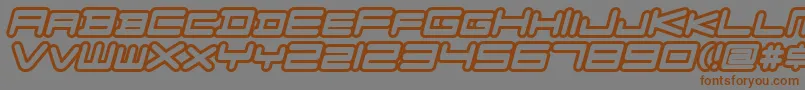 Шрифт FZGXVenueFontOutlines Oblique – коричневые шрифты на сером фоне
