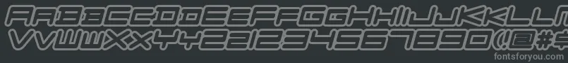 Saiba mais sobre a fonte FZGXVenueFontOutlines Oblique Fonte FZGXVenueFontOutlines Oblique – fontes cinzas em um fundo preto