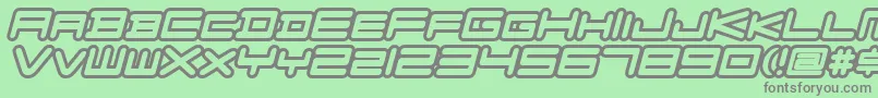 FZGXVenueFontOutlines Oblique Font – Gray Fonts on Green Background