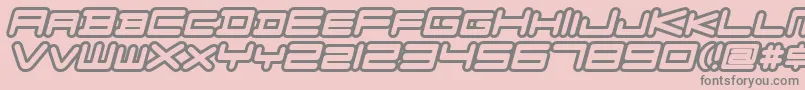 Fonte FZGXVenueFontOutlines Oblique – fontes cinzas em um fundo rosa