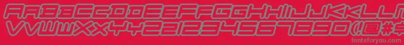 FZGXVenueFontOutlines Oblique Font – Gray Fonts on Red Background