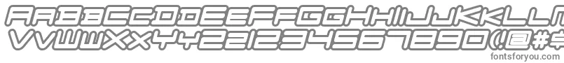 FZGXVenueFontOutlines Oblique-fontti – harmaat kirjasimet valkoisella taustalla