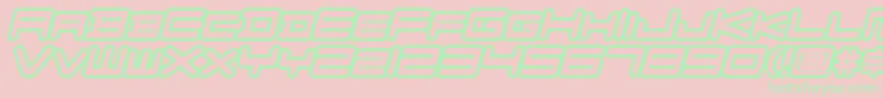 フォントFZGXVenueFontOutlines Oblique – ピンクの背景に緑の文字
