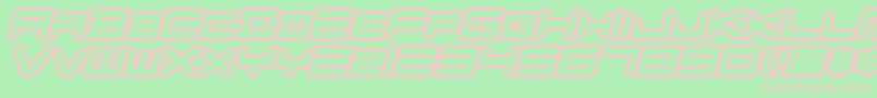 FZGXVenueFontOutlines Oblique Font – Pink Fonts on Green Background