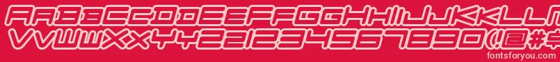 FZGXVenueFontOutlines Oblique Font – Pink Fonts on Red Background