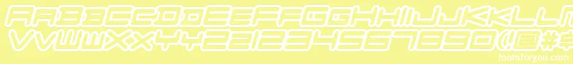 FZGXVenueFontOutlines Oblique Font – White Fonts on Yellow Background