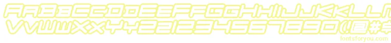 FZGXVenueFontOutlines Oblique Font – Yellow Fonts on White Background