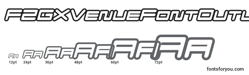 Размеры шрифта FZGXVenueFontOutlines Oblique
