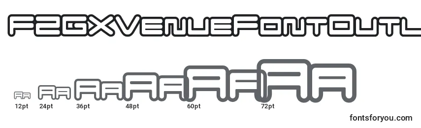 Размеры шрифта FZGXVenueFontOutlines Regular