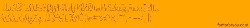 gabbi s handwriting Font – Brown Fonts on Orange Background