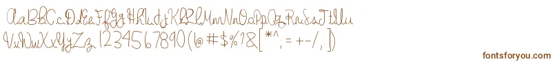 フォントgabbi s handwriting – 白い背景に茶色のフォント
