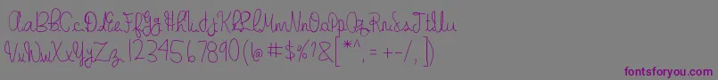 gabbi s handwriting Font – Purple Fonts on Gray Background