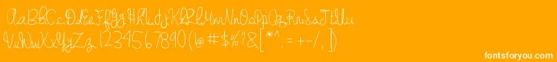 フォントgabbi s handwriting – オレンジの背景に白い文字