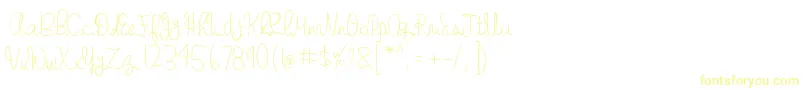 フォントgabbi s handwriting – 黄色のフォント