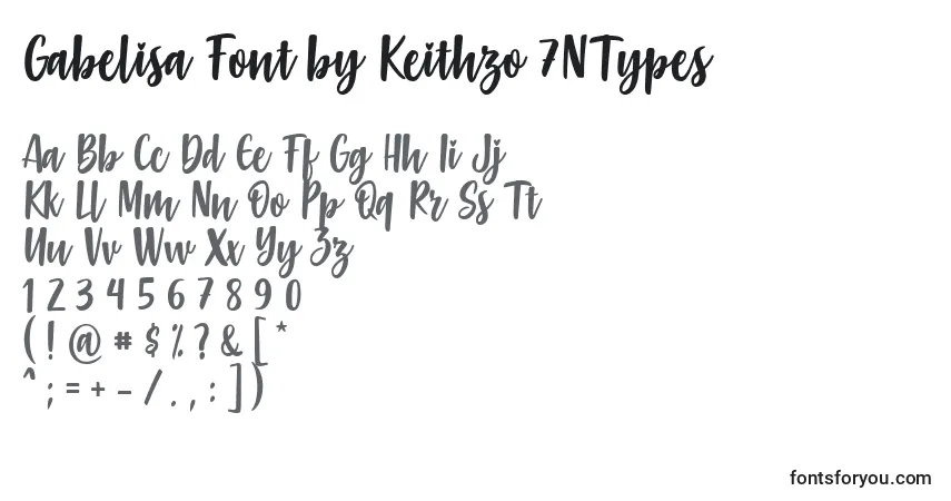 A fonte Gabelisa Font by Keithzo 7NTypes – alfabeto, números, caracteres especiais