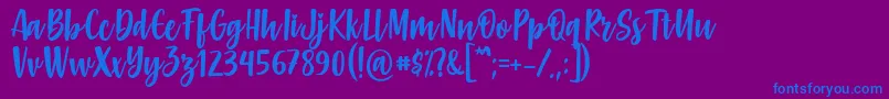 フォントGabelisa Font by Keithzo 7NTypes – 紫色の背景に青い文字