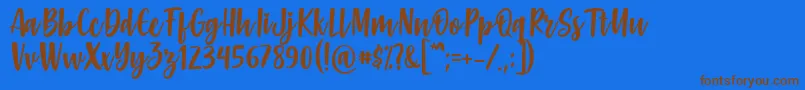 Gabelisa Font by Keithzo 7NTypes Font – Brown Fonts on Blue Background