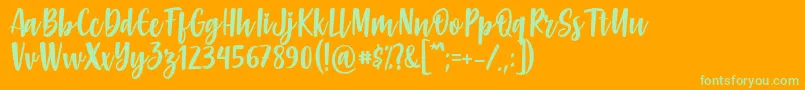 Gabelisa Font by Keithzo 7NTypes Font – Green Fonts on Orange Background