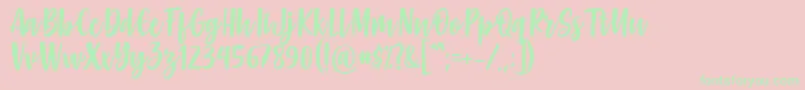 Gabelisa Font by Keithzo 7NTypes Font – Green Fonts on Pink Background
