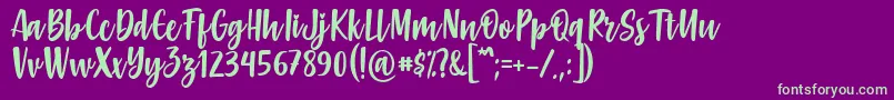 Шрифт Gabelisa Font by Keithzo 7NTypes – зелёные шрифты на фиолетовом фоне