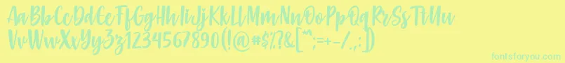 Gabelisa Font by Keithzo 7NTypes Font – Green Fonts on Yellow Background