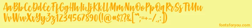 Gabelisa Font by Keithzo 7NTypes Font – Orange Fonts on Yellow Background