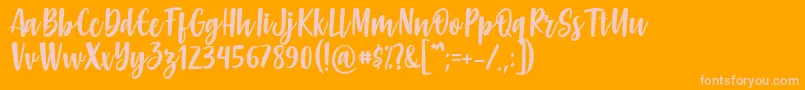 Gabelisa Font by Keithzo 7NTypes Font – Pink Fonts on Orange Background