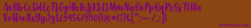 フォントGabelisa Font by Keithzo 7NTypes – 紫色のフォント、茶色の背景