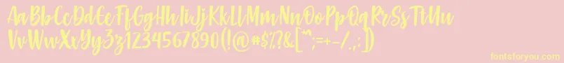 Gabelisa Font by Keithzo 7NTypes Font – Yellow Fonts on Pink Background