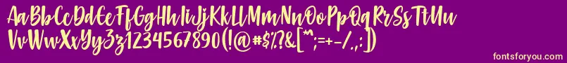 Gabelisa Font by Keithzo 7NTypes Font – Yellow Fonts on Purple Background