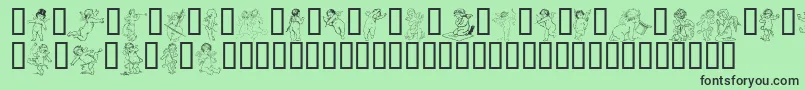 フォントGABRA    – 緑の背景に黒い文字