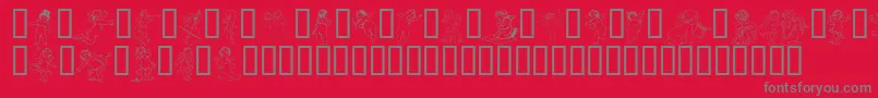 フォントGABRA    – 赤い背景に灰色の文字