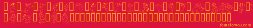 fuente GABRA    – Fuentes Naranjas Sobre Fondo Rojo