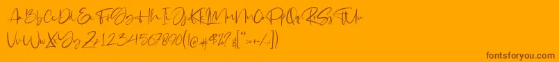 Gabrialle Font – Brown Fonts on Orange Background