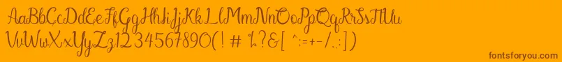 Gabriella-Schriftart – Braune Schriften auf orangefarbenem Hintergrund