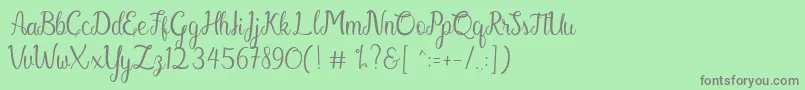 Gabriella Font – Gray Fonts on Green Background