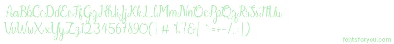 Czcionka Gabriella – zielone czcionki