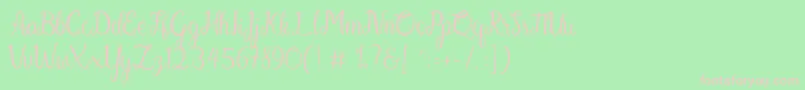 Gabriella Font – Pink Fonts on Green Background