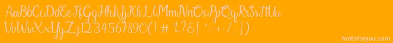 Gabriella Font – Pink Fonts on Orange Background