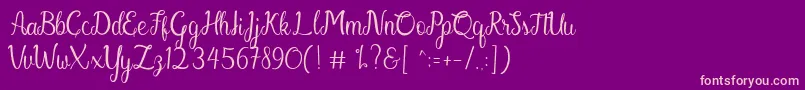 Gabriella Font – Pink Fonts on Purple Background