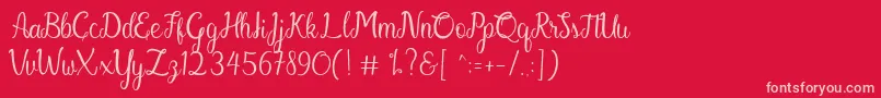 Gabriella Font – Pink Fonts on Red Background